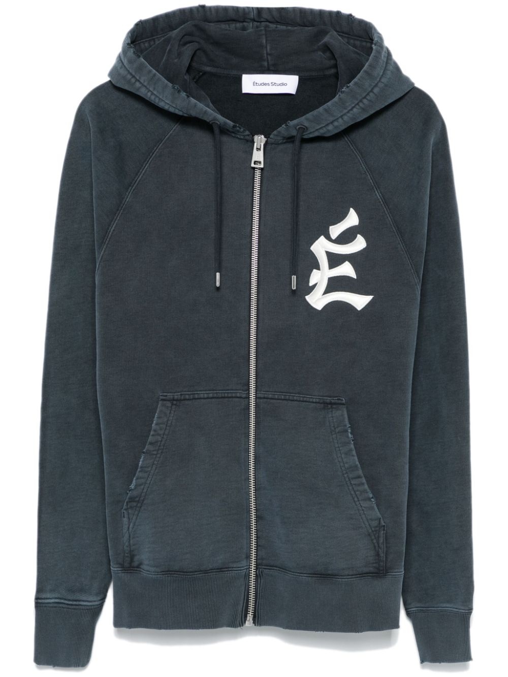 logo-embroidered hoodie - 1