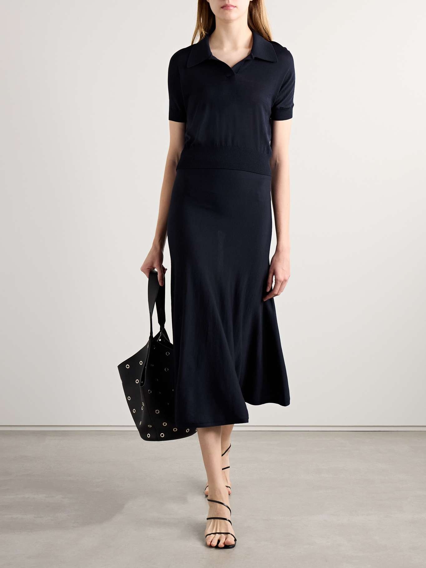 Mayu wool-blend midi skirt Midnight blue - 2