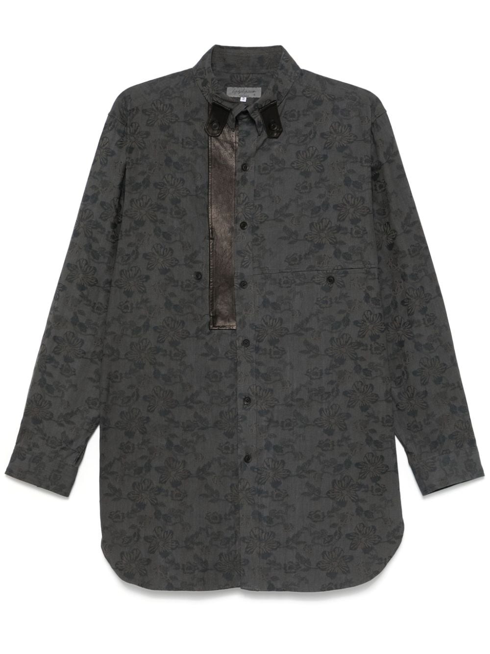 floral-jacquard shirt - 1