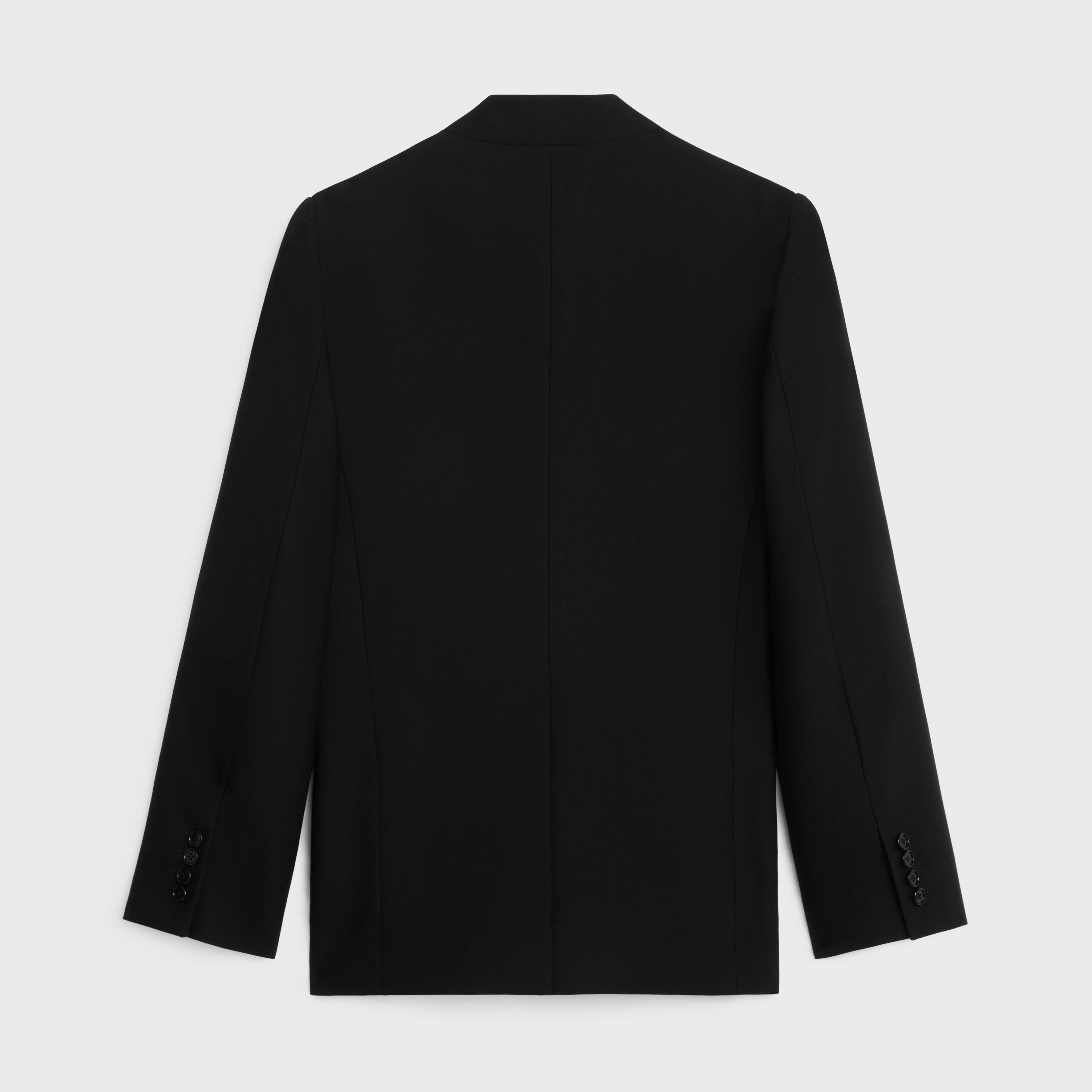 wing collar jacket in diagonal wool - 2