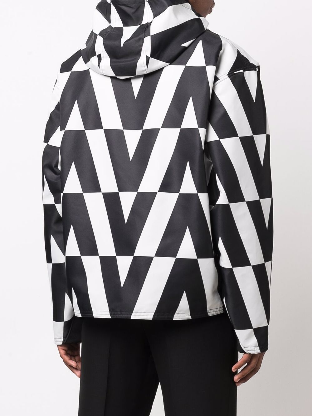logo-print hooded jacket - 4