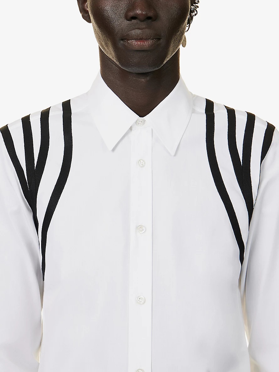 Harness graphic-print slim-fit cotton shirt - 5