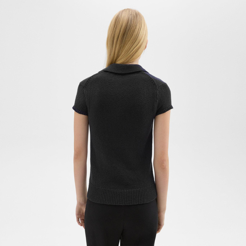 Cap Sleeve Polo in Cotton-Wool Bouclé 4
