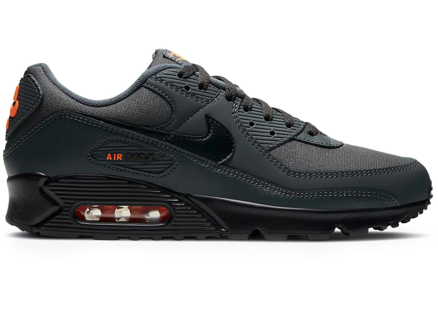 Nike Air Max 90 Iron Grey Black Total Orange - 1