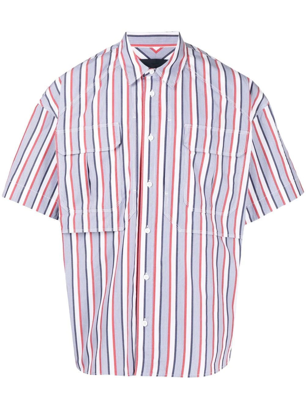 striped short-sleeve shirt - 1