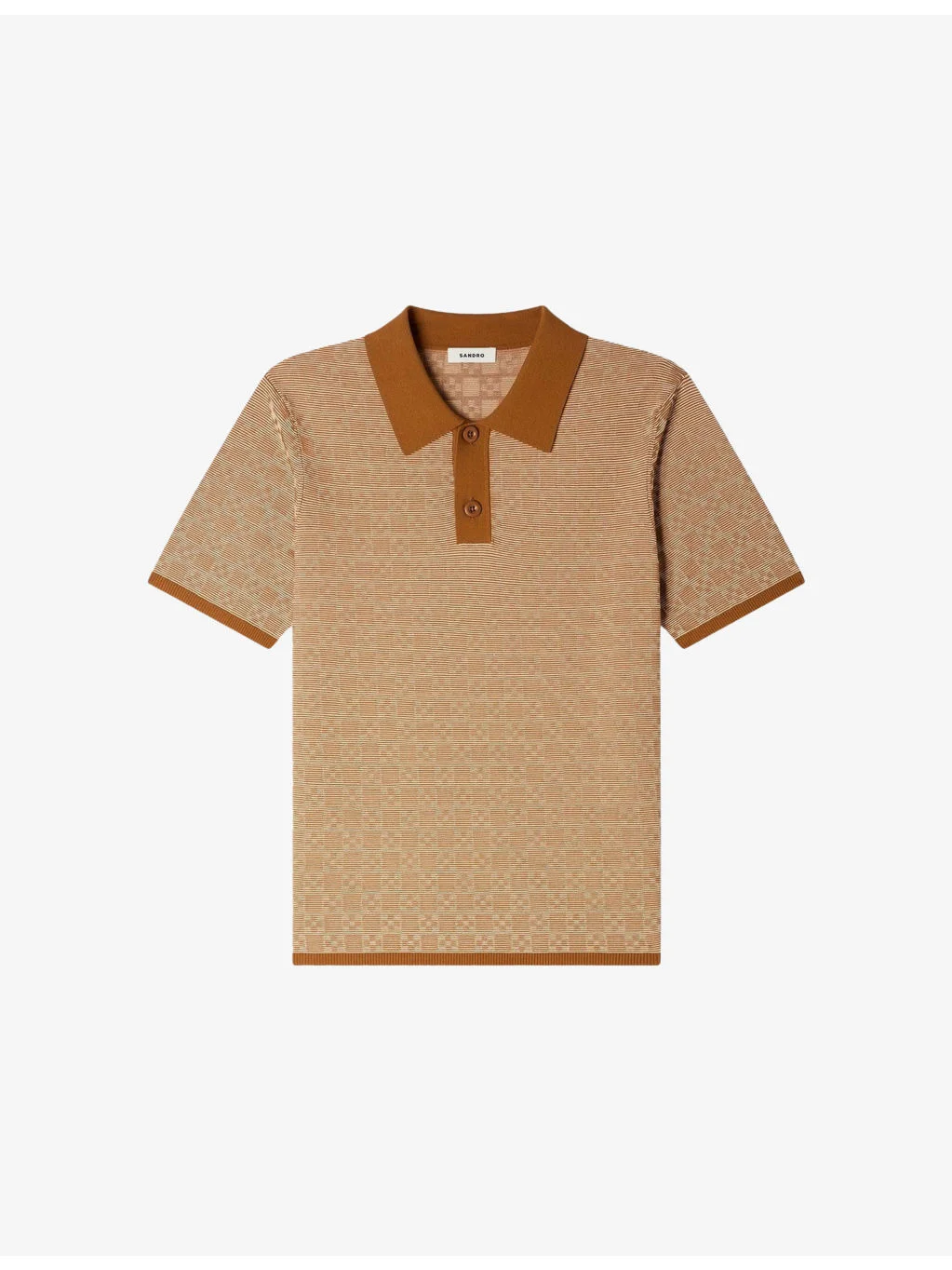 Cross Short-Sleeve Knitted Polo Shirt - 1