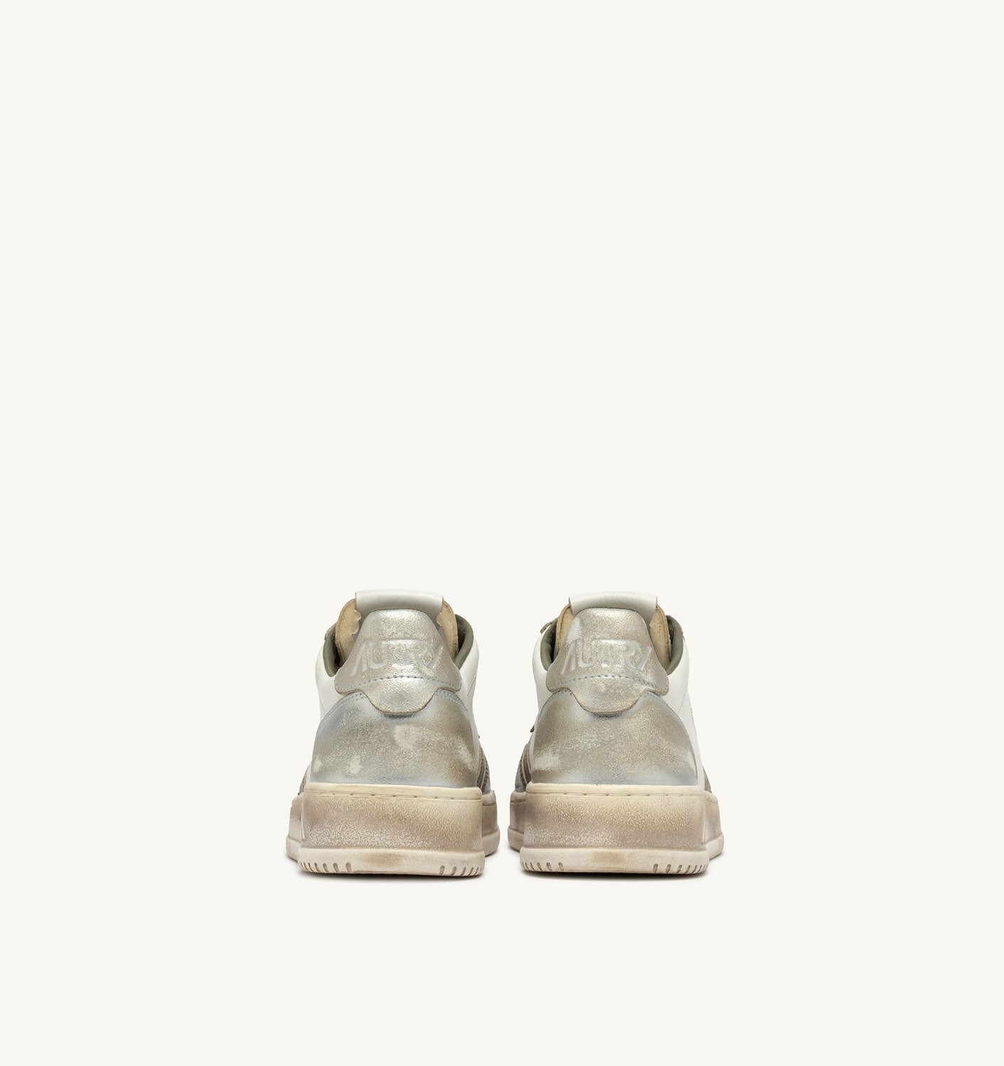 MEDALIST LOW SUPER VINTAGE SNEAKERS IN WHISPER WHITE GREEN AND SILVER - 3