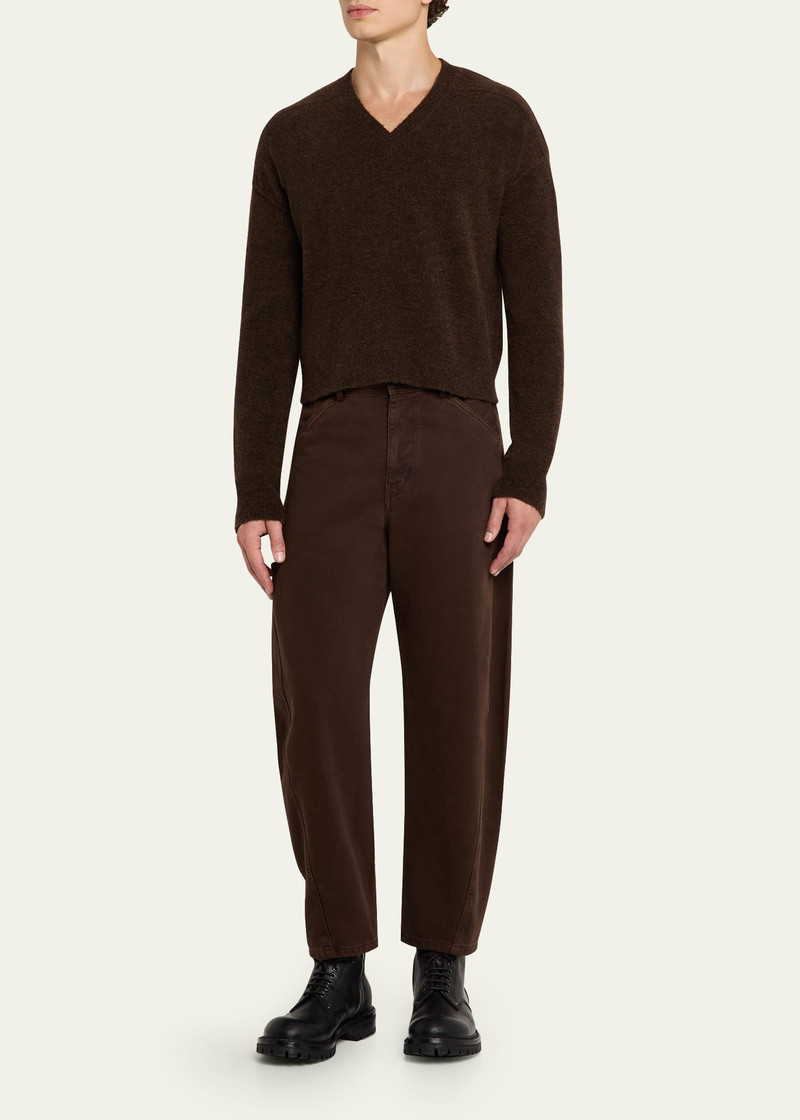 Rick Owens Men's Wool-Blend Cropped V-Neck Sweater outlook