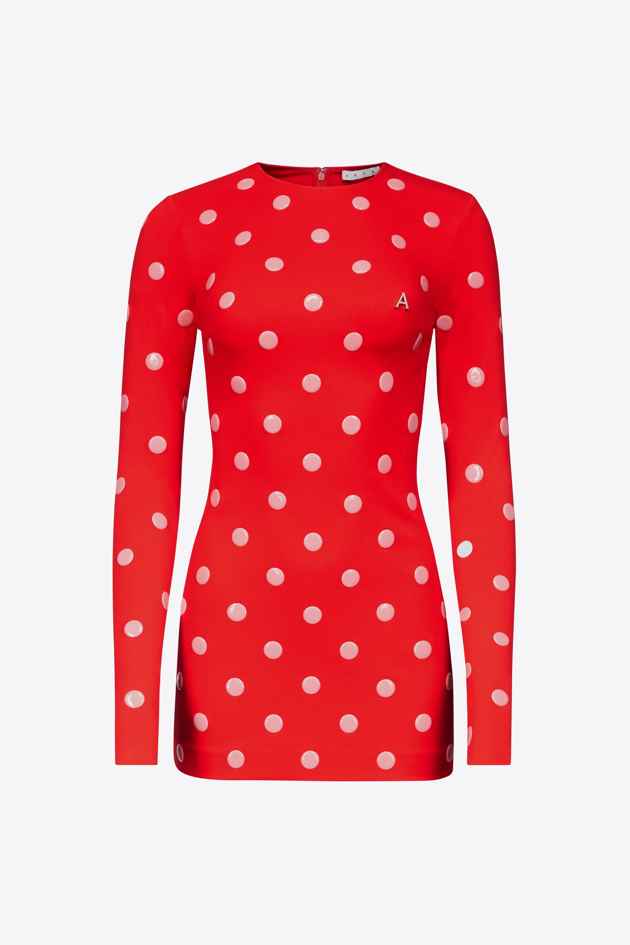 POLKA DOT LONG SLEEVE MINI DRESS - 1