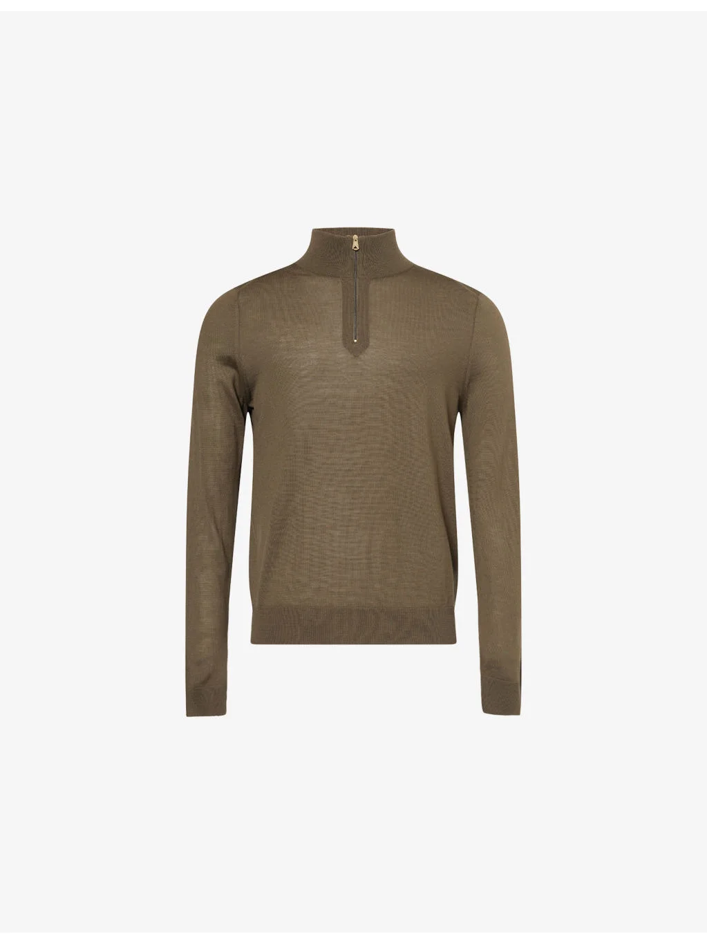 Half-Zip Funnel-Neck Wool-Knit Jumper - 1