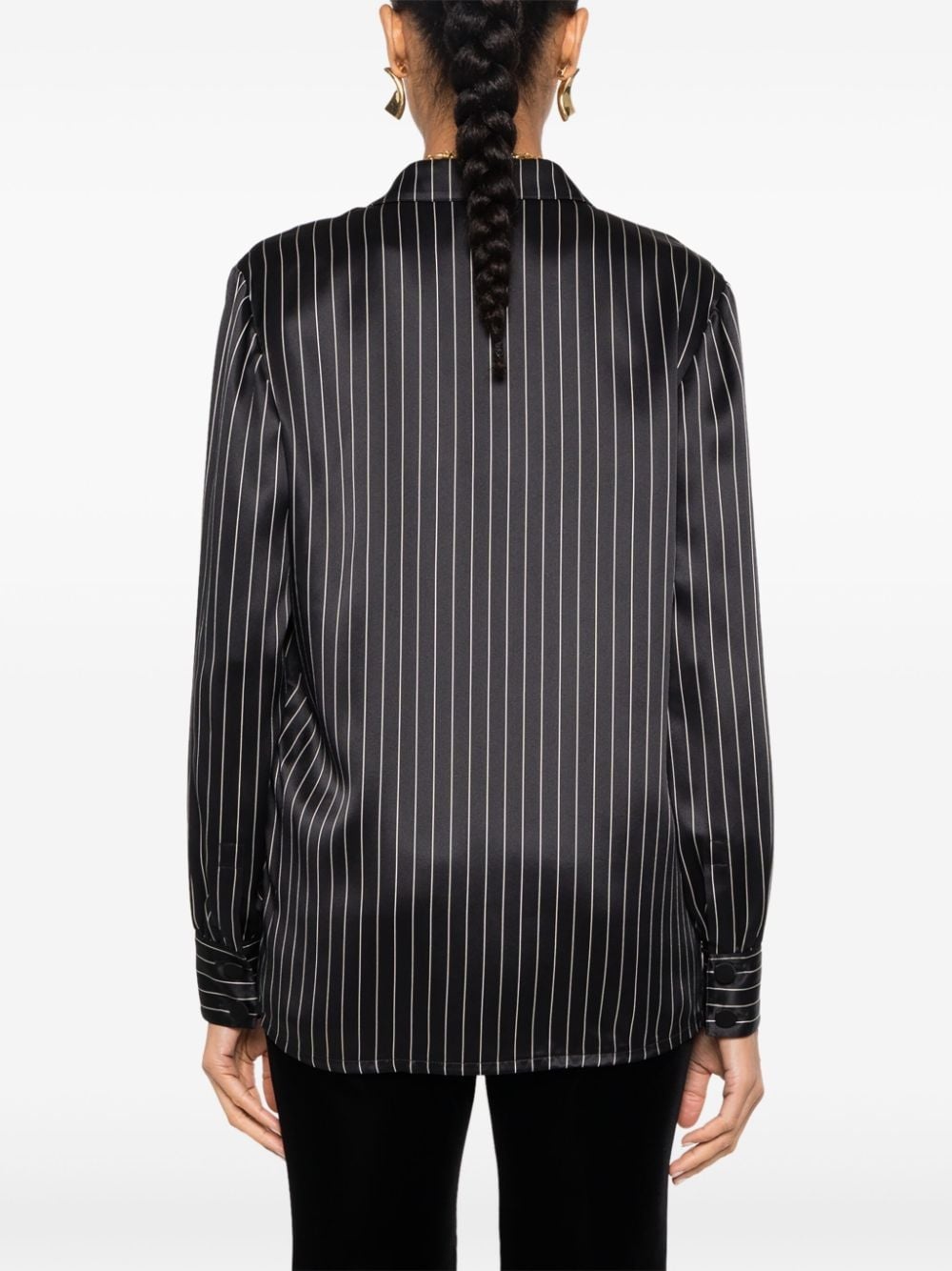 striped silk pajam shirt - 4