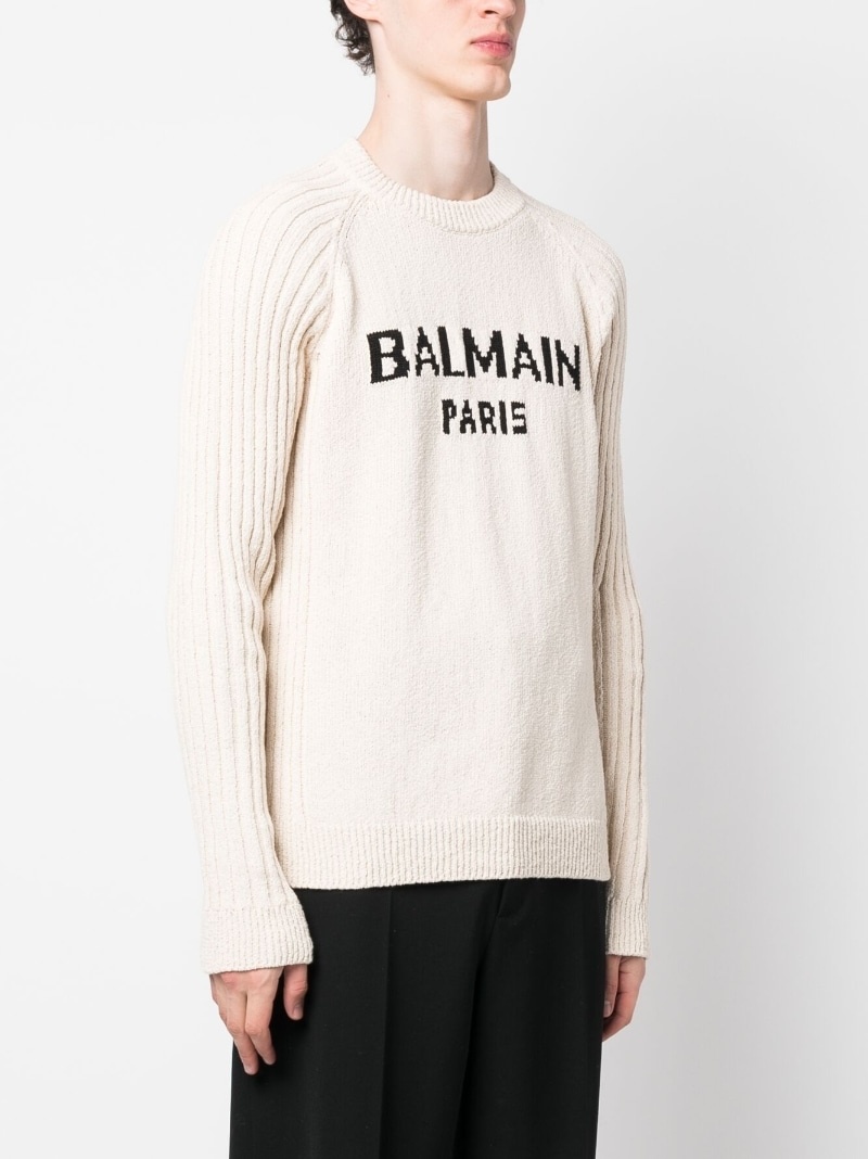 intarsia-knit logo jumper - 3