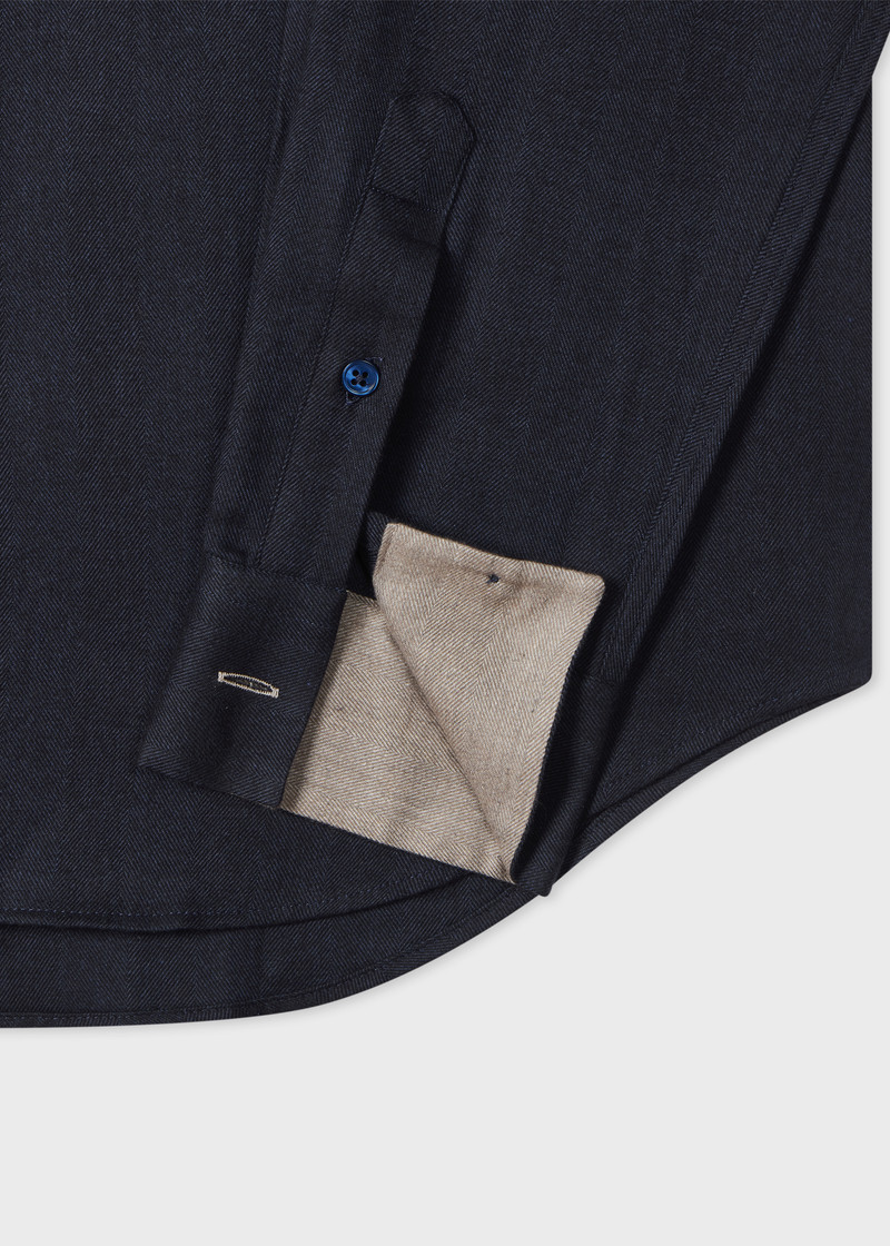 Paul Smith Navy Cotton-Lyocell Flannel Shirt outlook