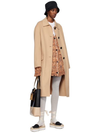 Marni Beige Topstitched Trench Coat outlook