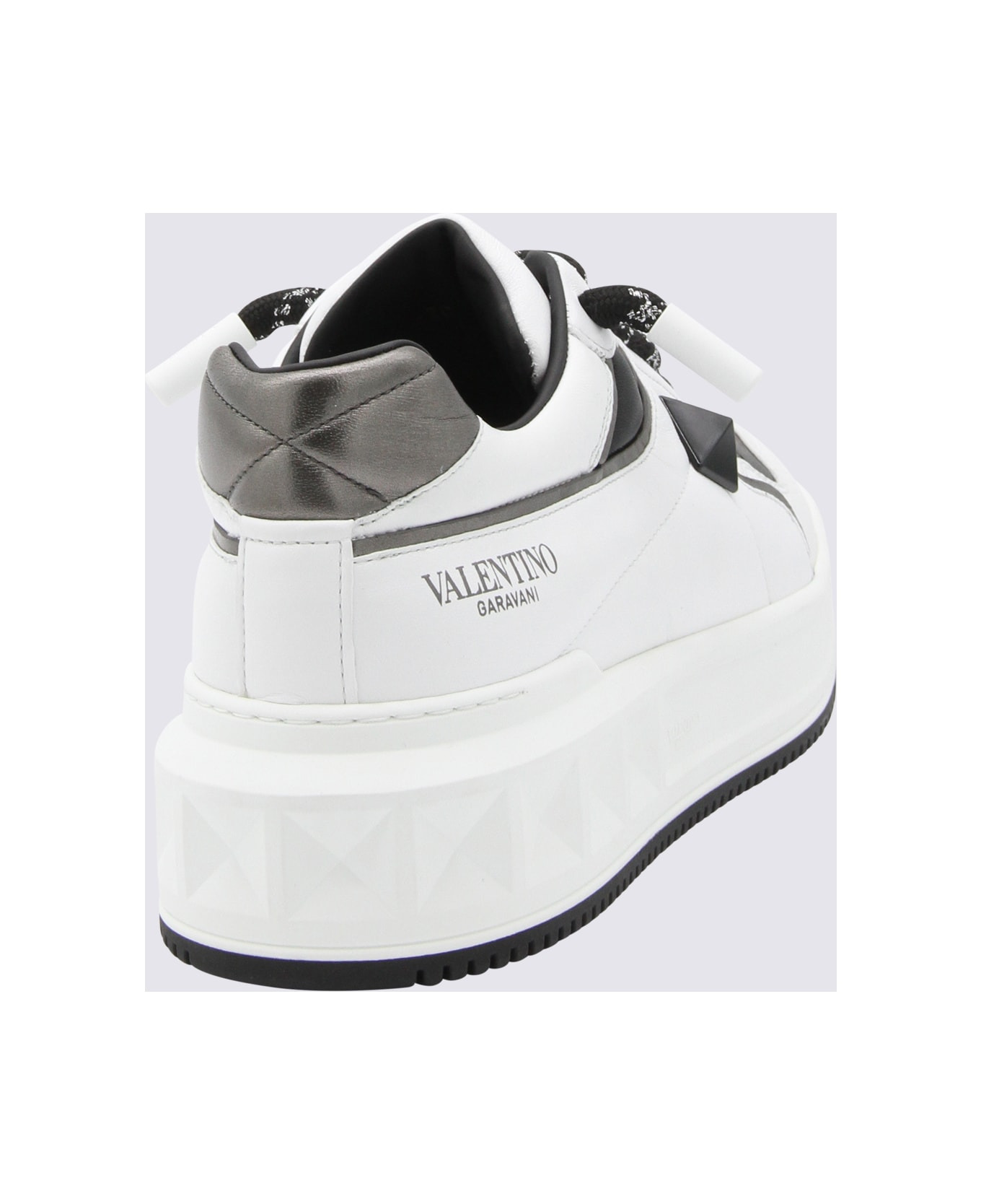 White And Black Leather Sneakers - 2