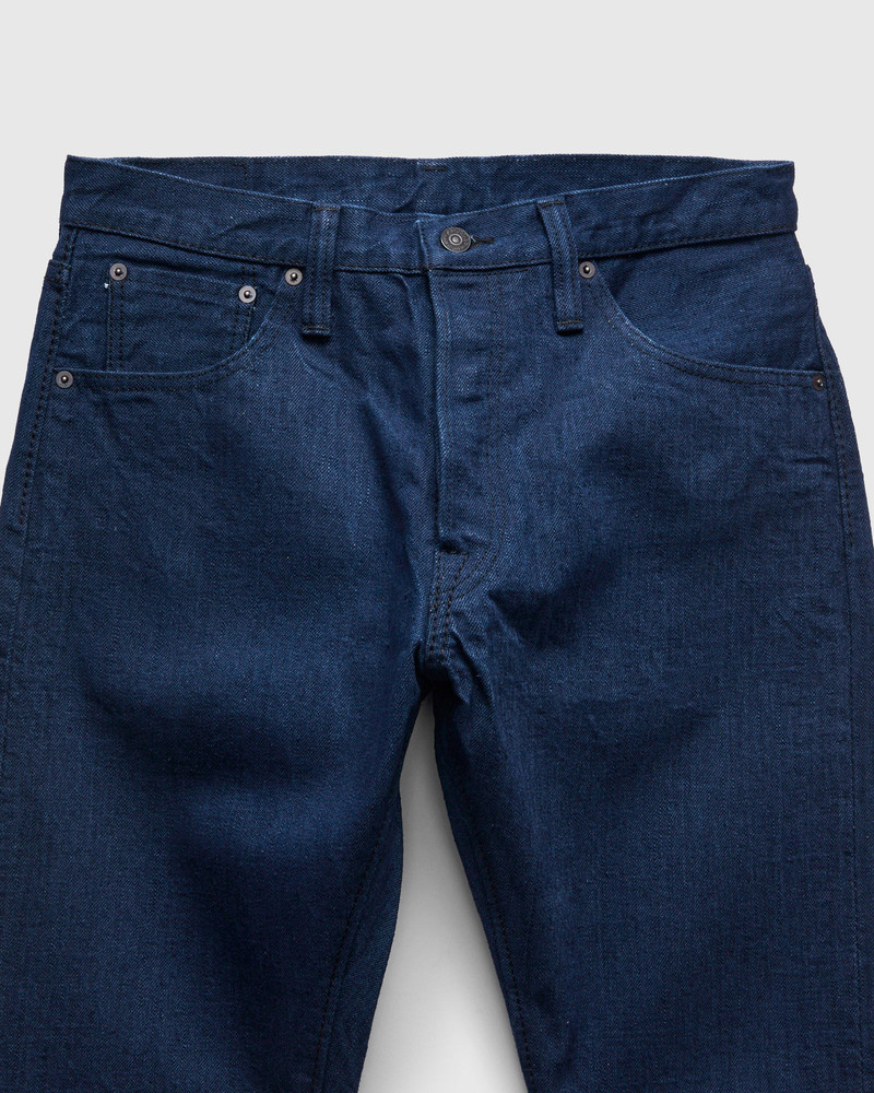 "Oceanic Indigo x Black" 14oz Rinsed Selvedge Denim - Relaxed Tapered Fit 5