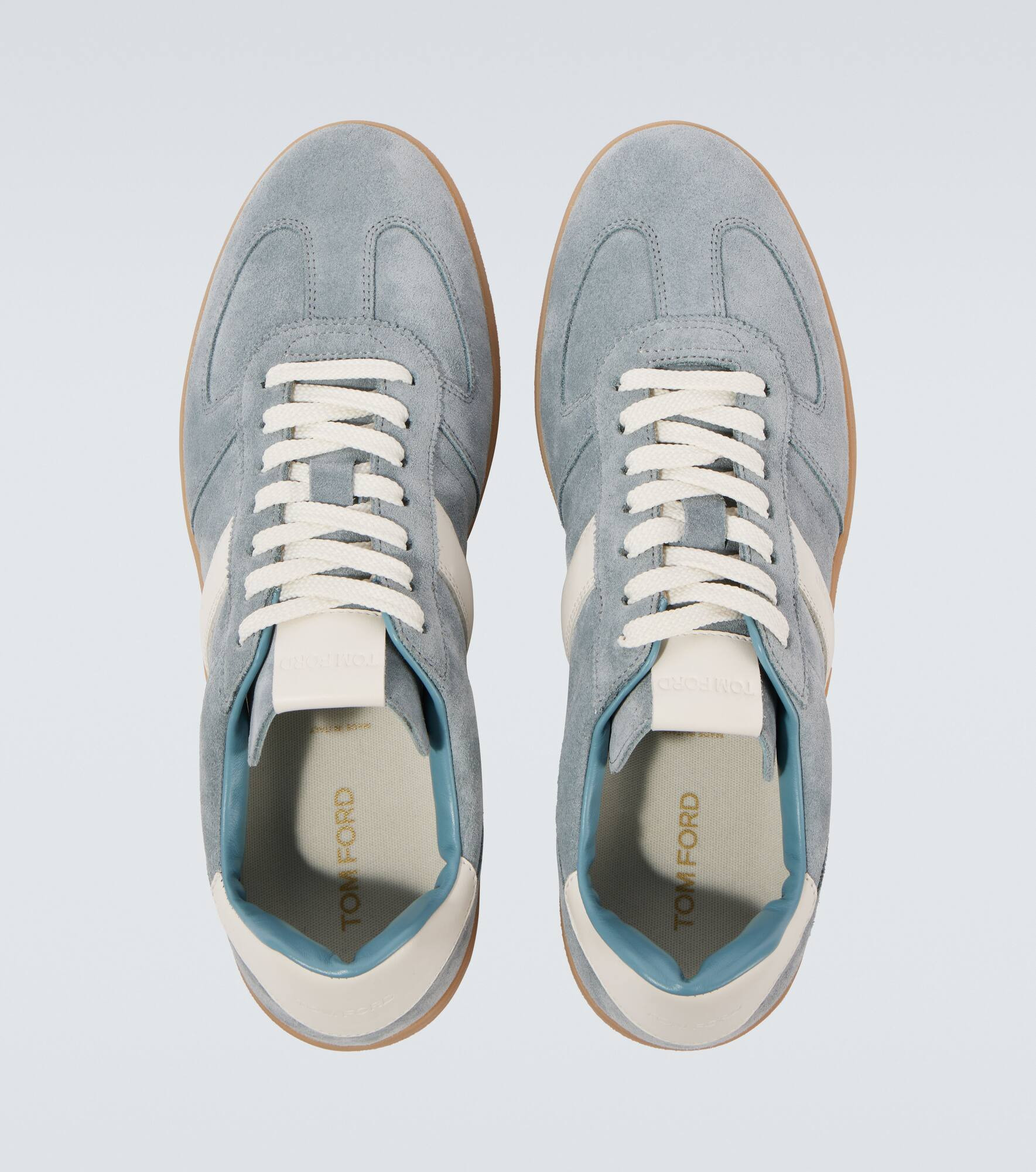 Archer leather-trimmed suede sneakers - 4