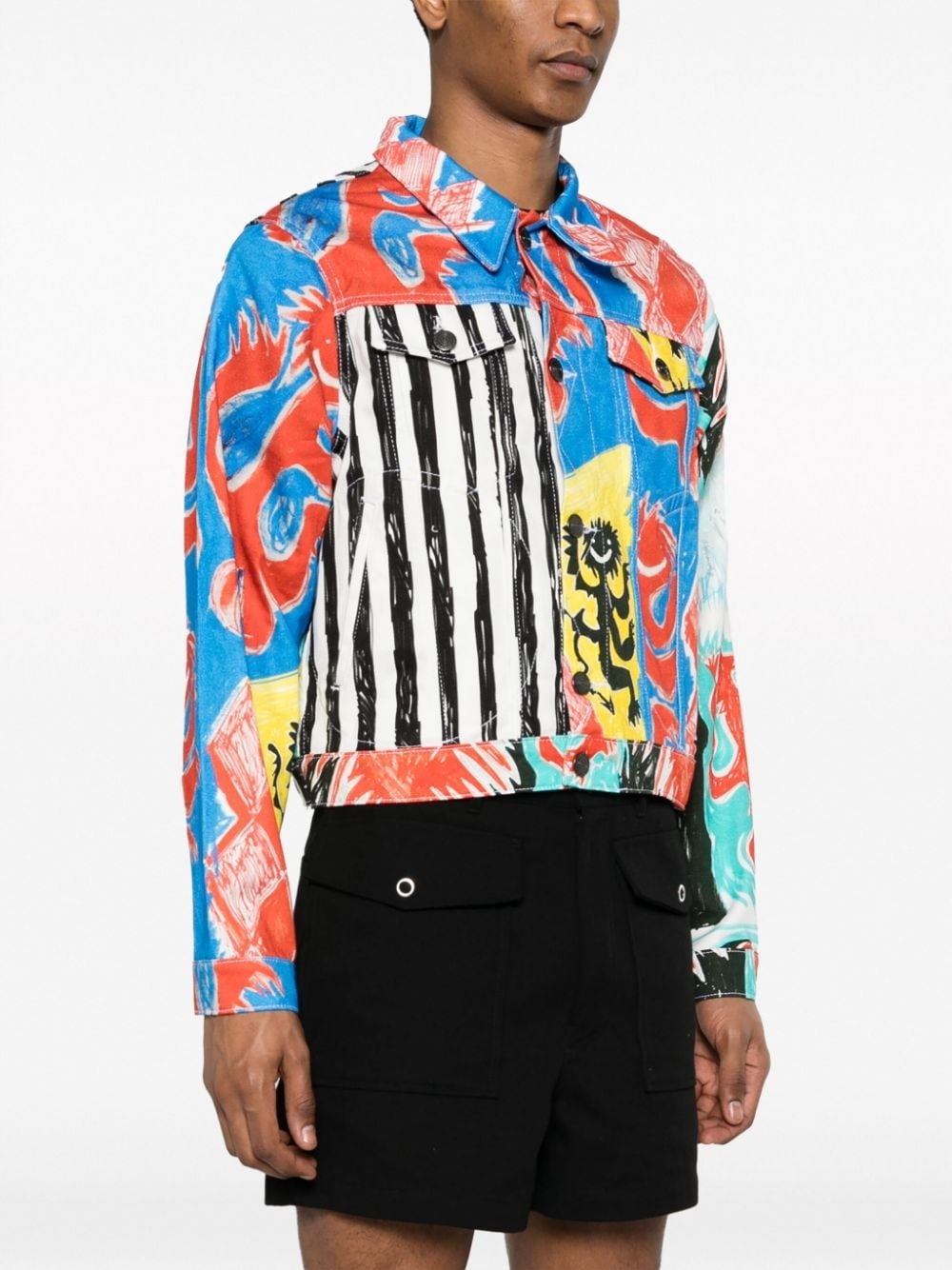 graphic-print denim jacket - 3