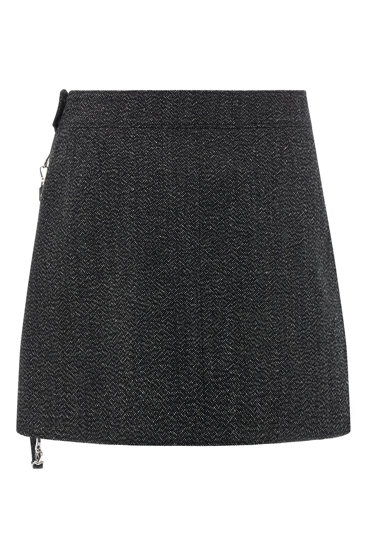'Zipped Caviar Mini' skirt - 3