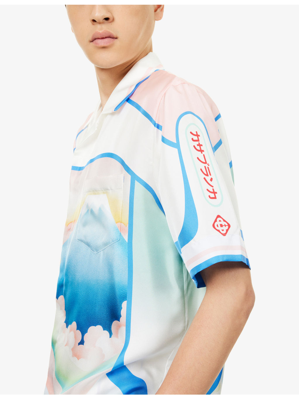Cuban Collar Printed Silk Shirt - 5