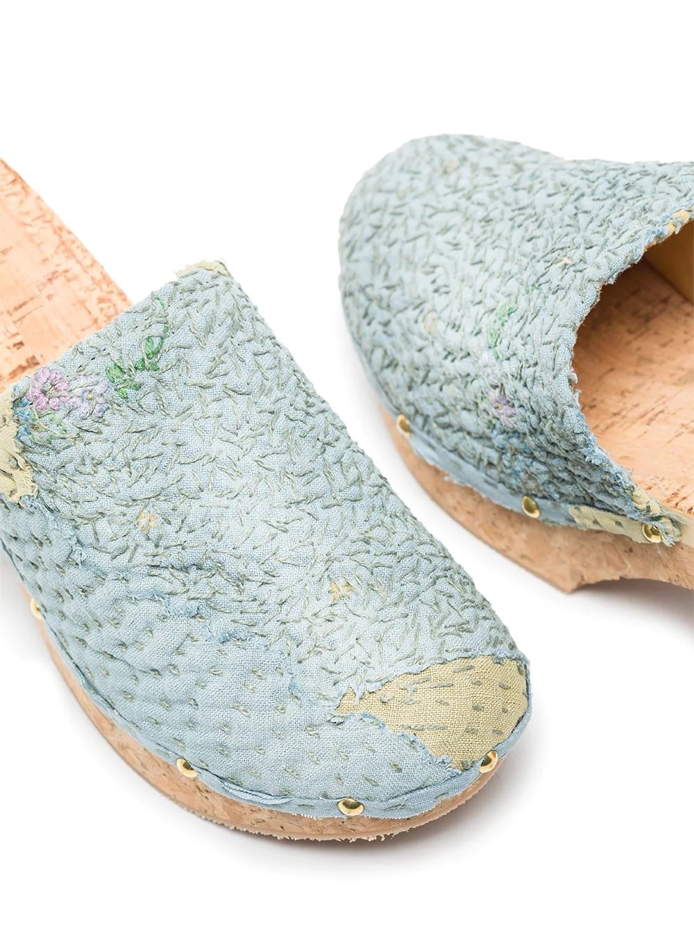 patchwork studded 50mm clogs - 2