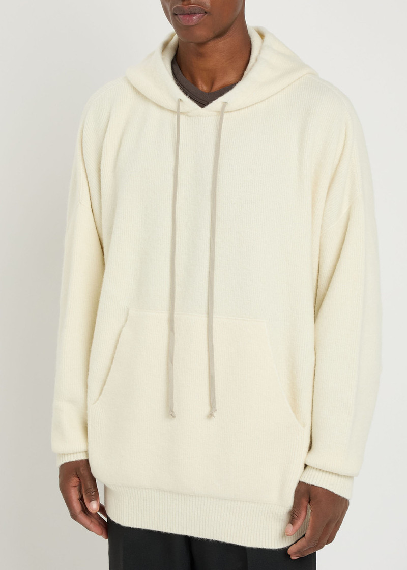 Rick Owens Rick Owens Milk Hooded Wool-blend Jumper outlook