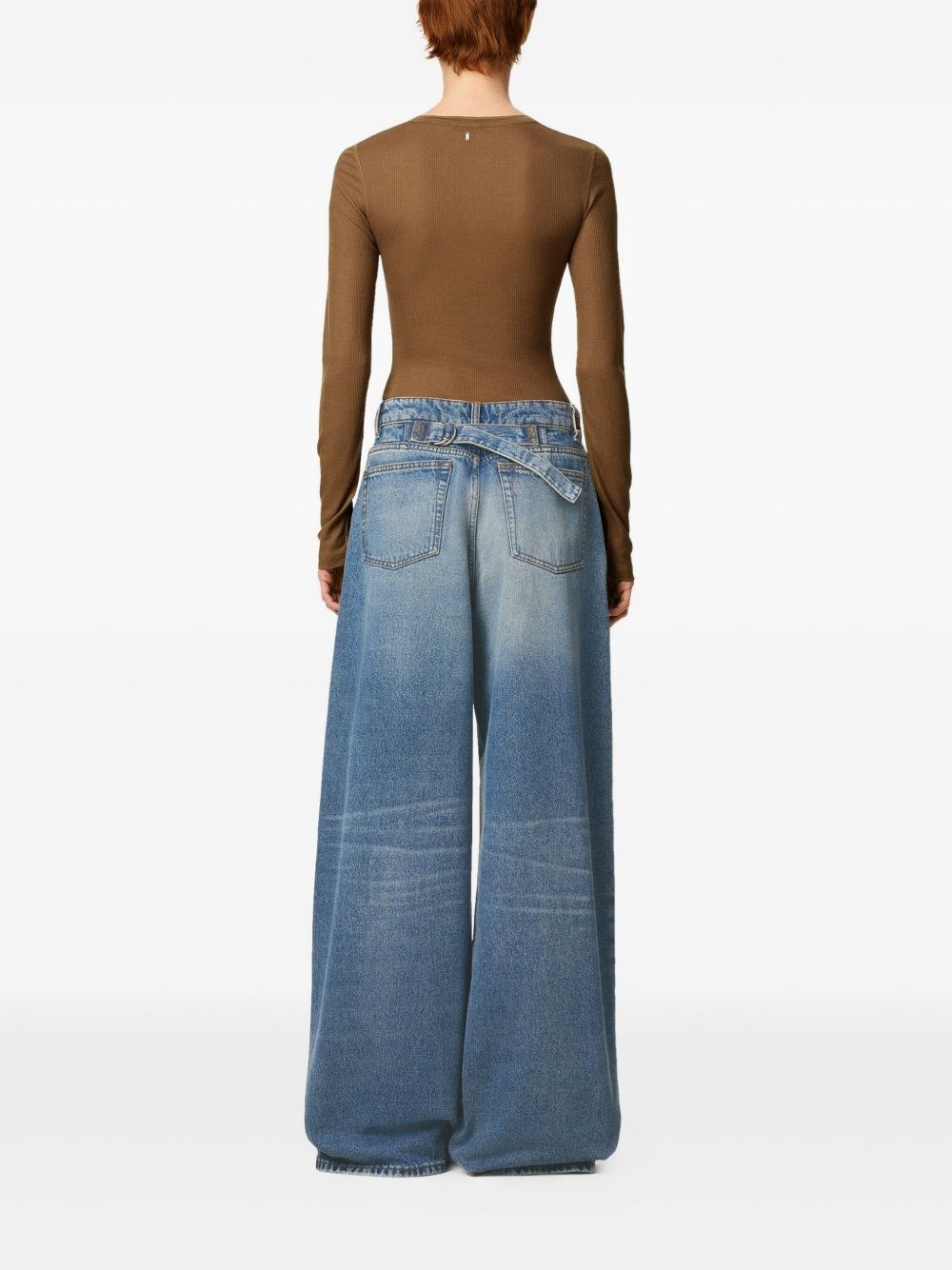 wide-leg denim jeans - 2