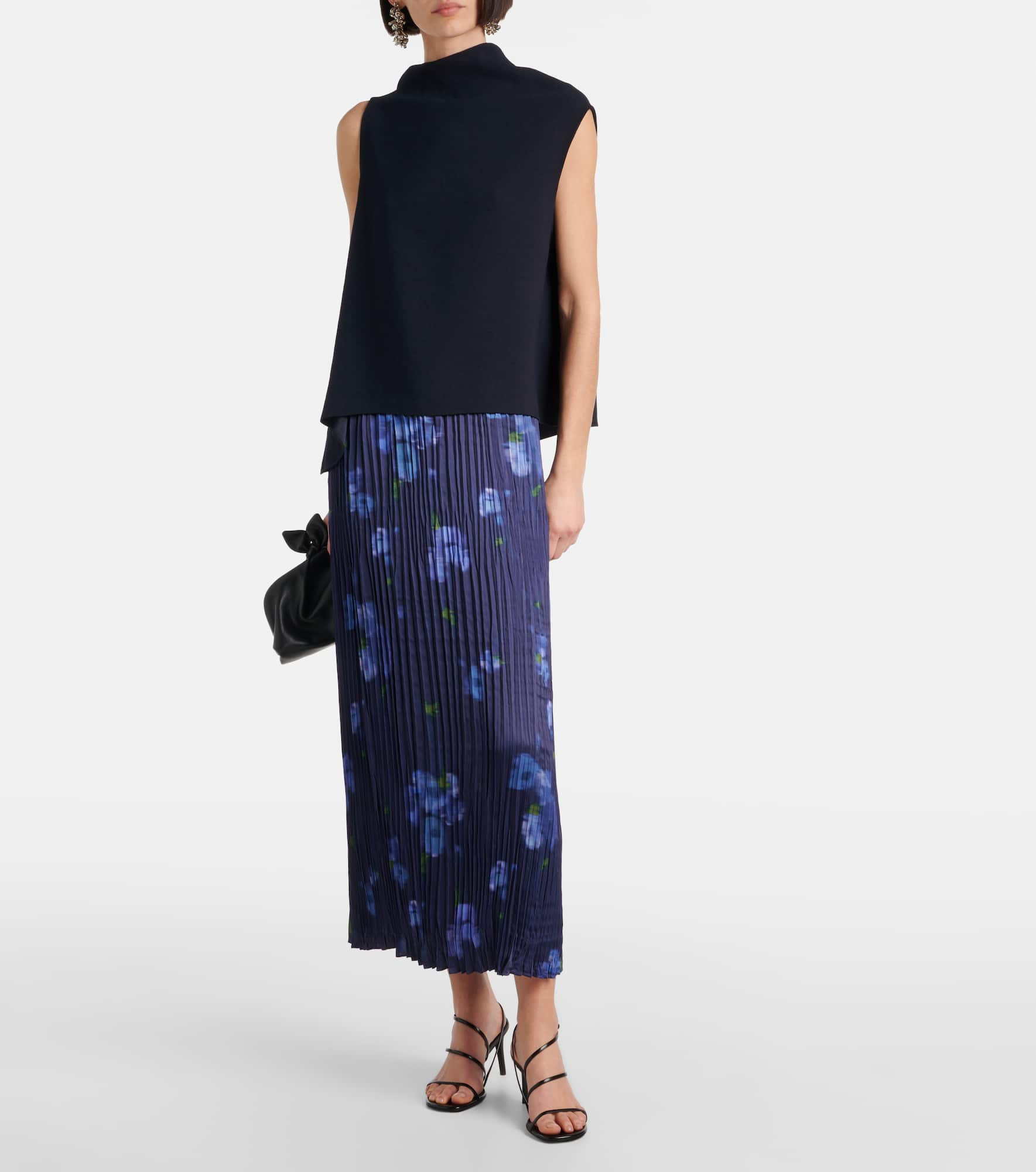 Poppy Blur plissé midi skirt - 2