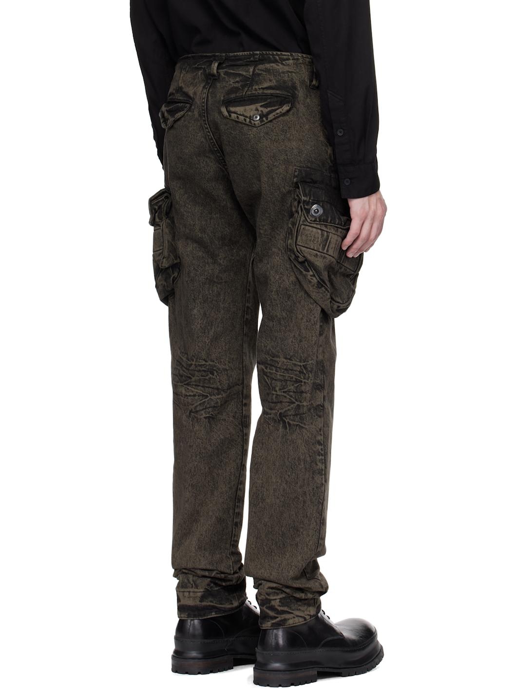 Gray Gasmask Skinny Denim Cargo Pants - 3