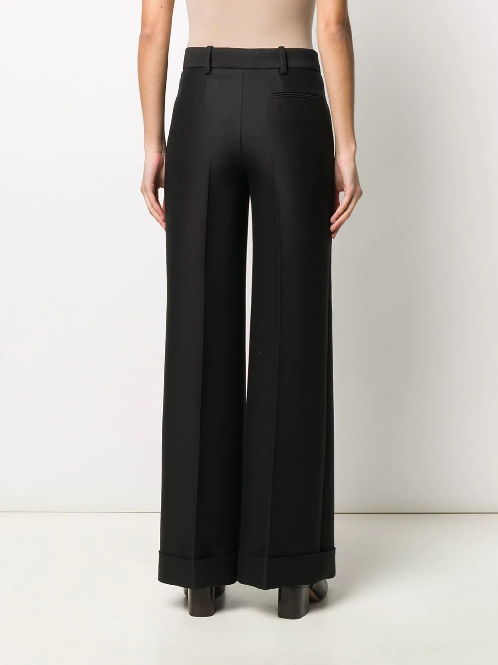 rolled hem straight-leg trousers - 4