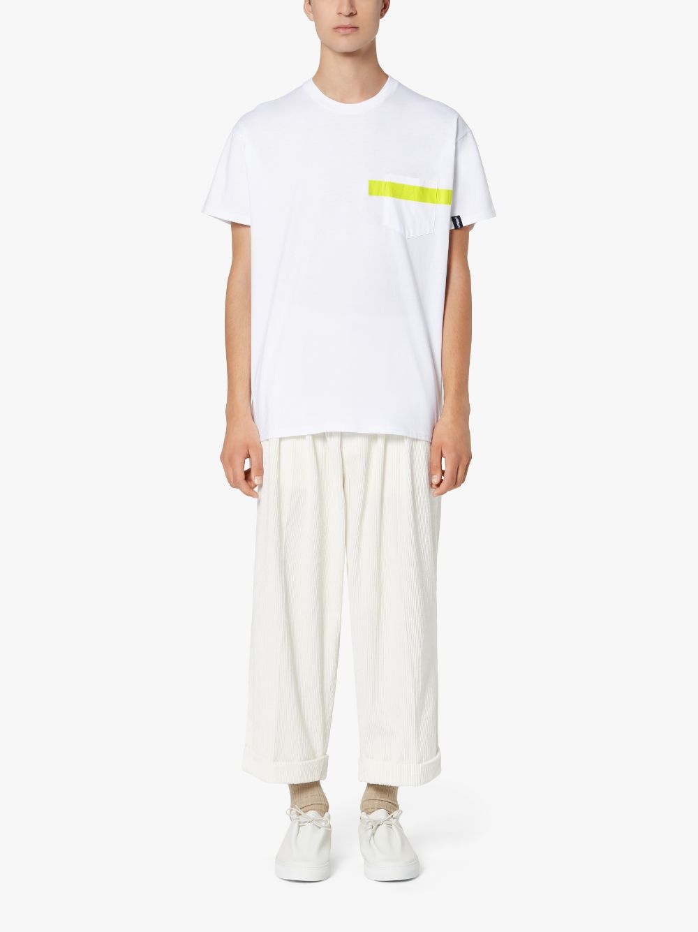WHITE X YELLOW COTTON T-SHIRT | GJM-206 - 2