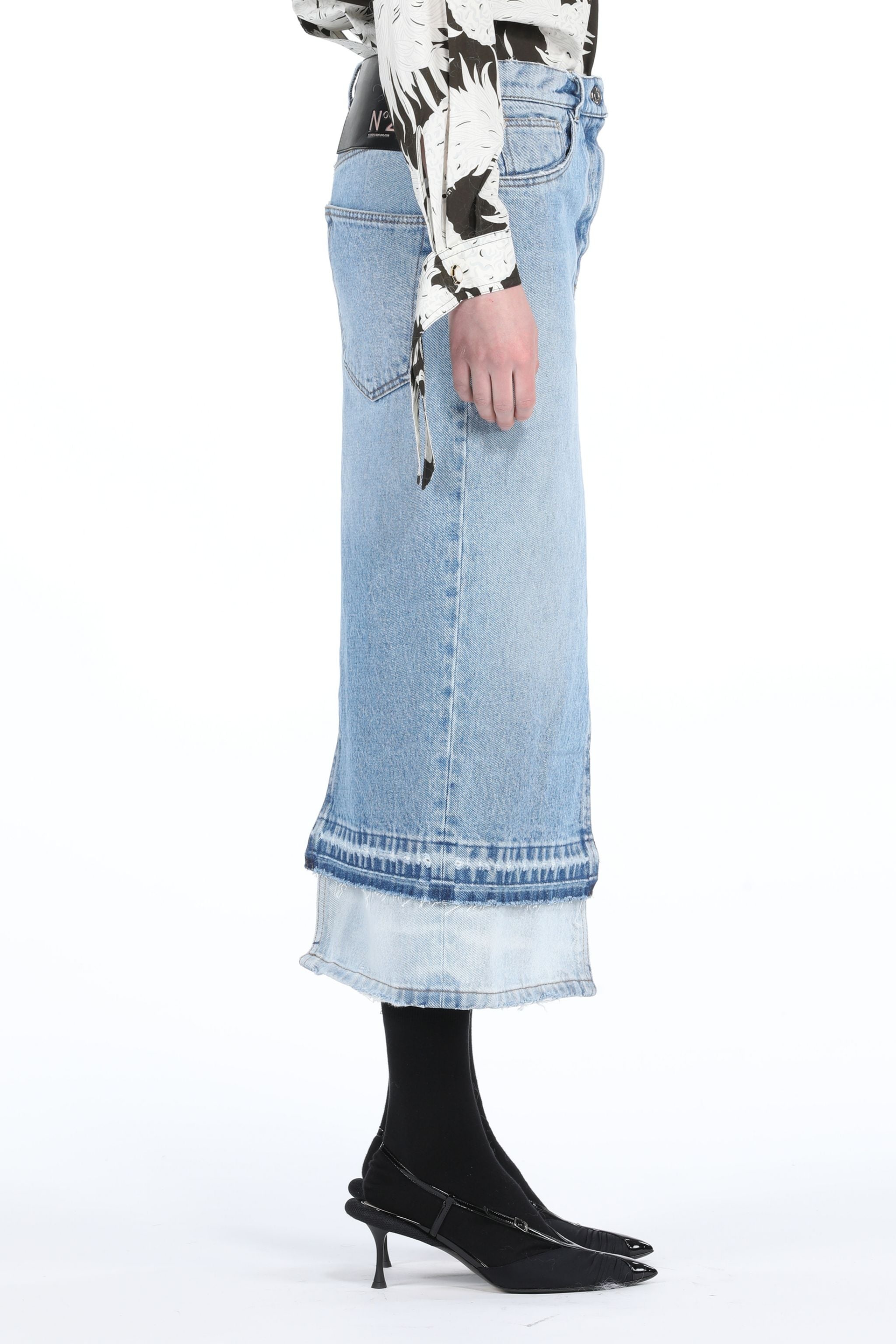 DENIM PENCIL SKIRT - 3