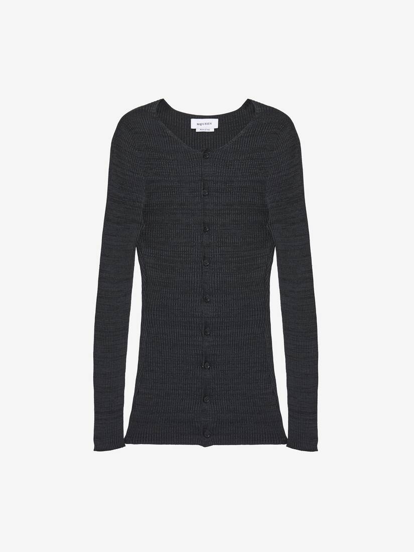 Rib Knit Cardigan - 2
