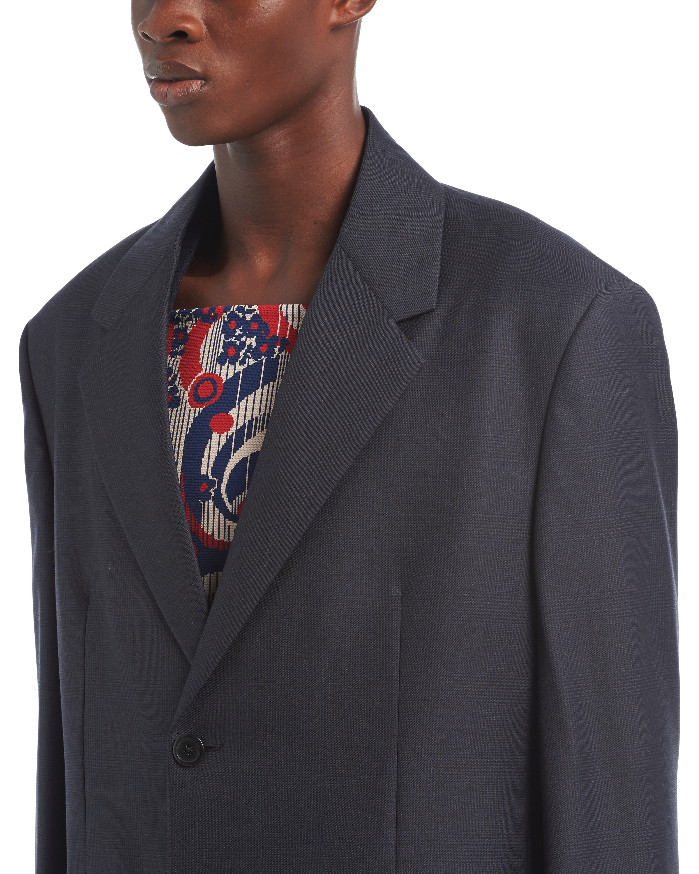 Single-breasted Prince of Wales mohair jacket - 5