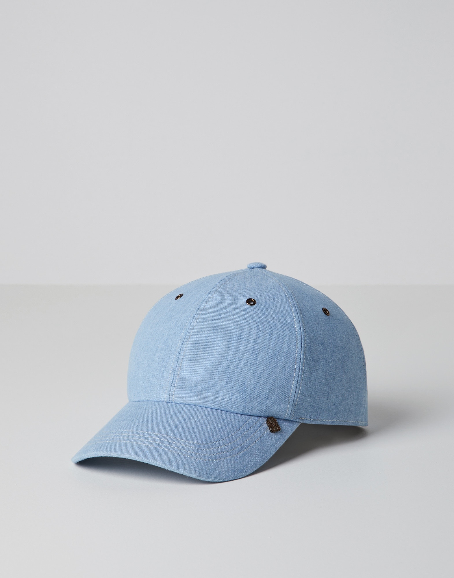 Denim-effect chambray baseball cap - 1