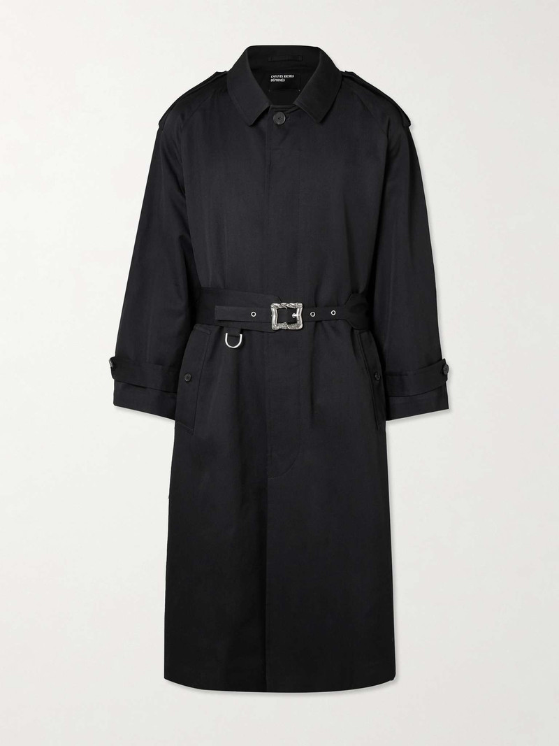 Belted Wool-Blend Twill Trench Coat 1