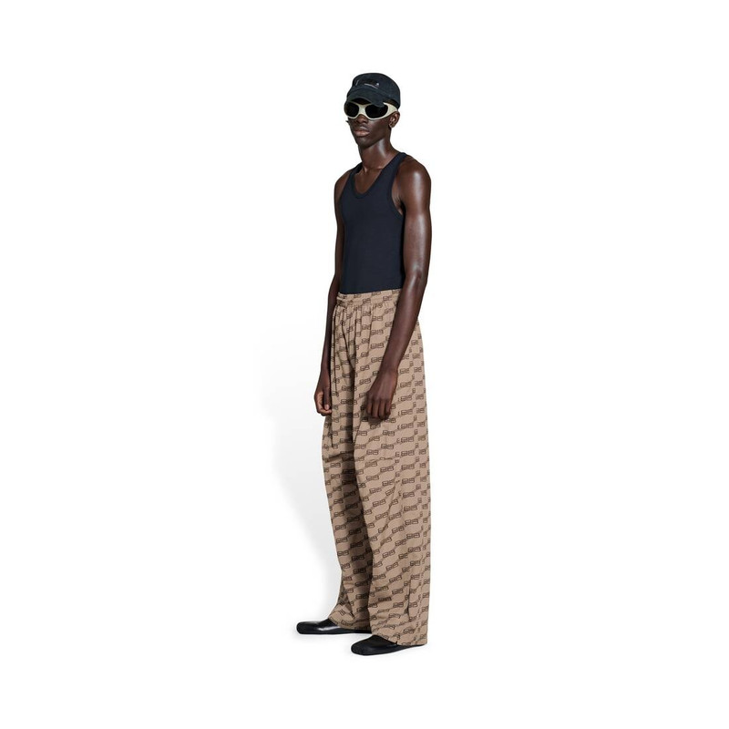BALENCIAGA Men's Bb Monogram Regular Fit Tracksuit Pants in Beige outlook