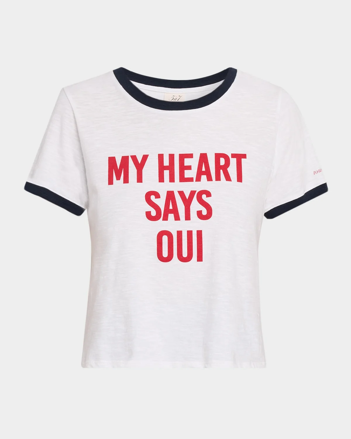 My Heart Says Oui Ringer T-Shirt - 1