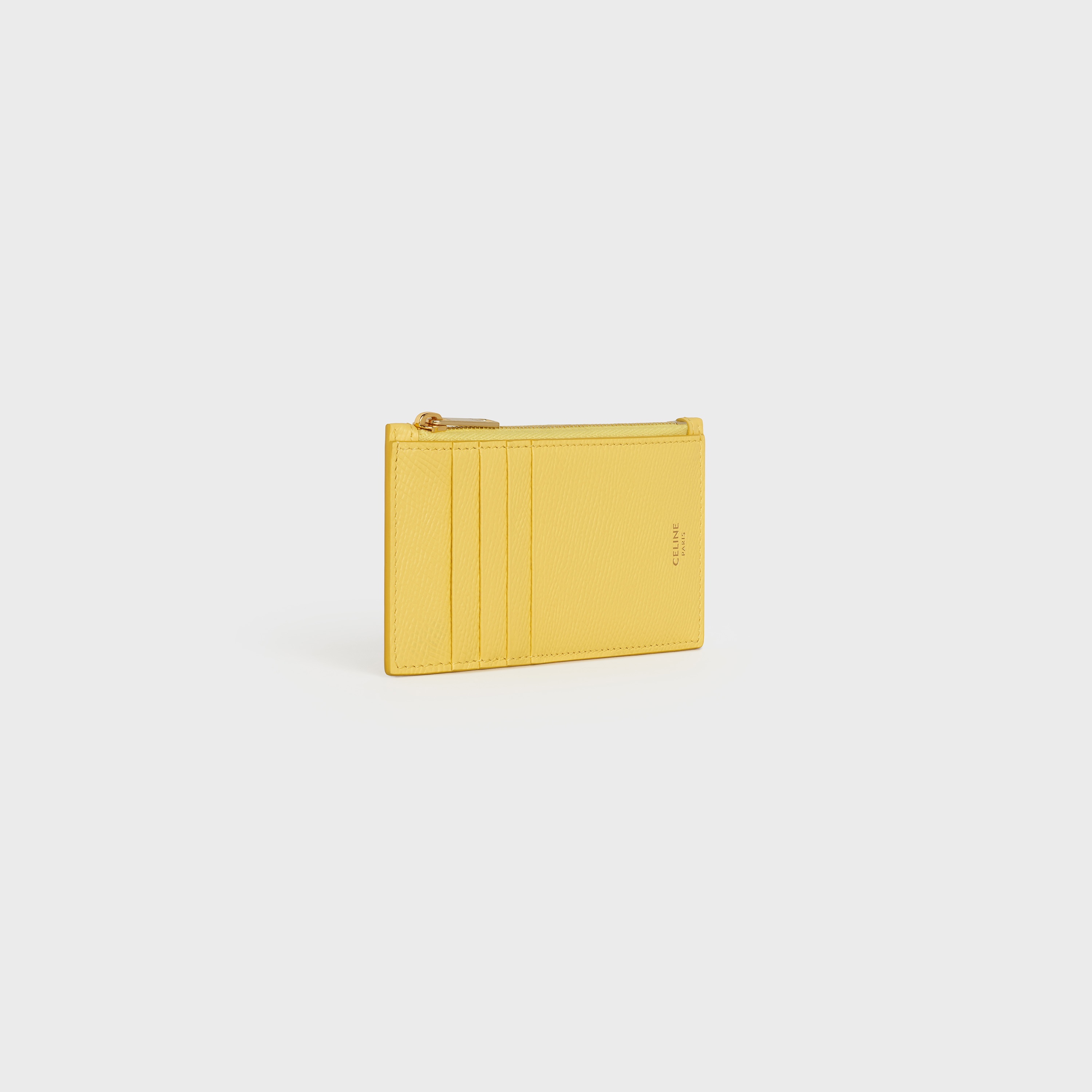 ZIPPED COMPACT CARD HOLDER IN GRAINED CALFSKIN - 2