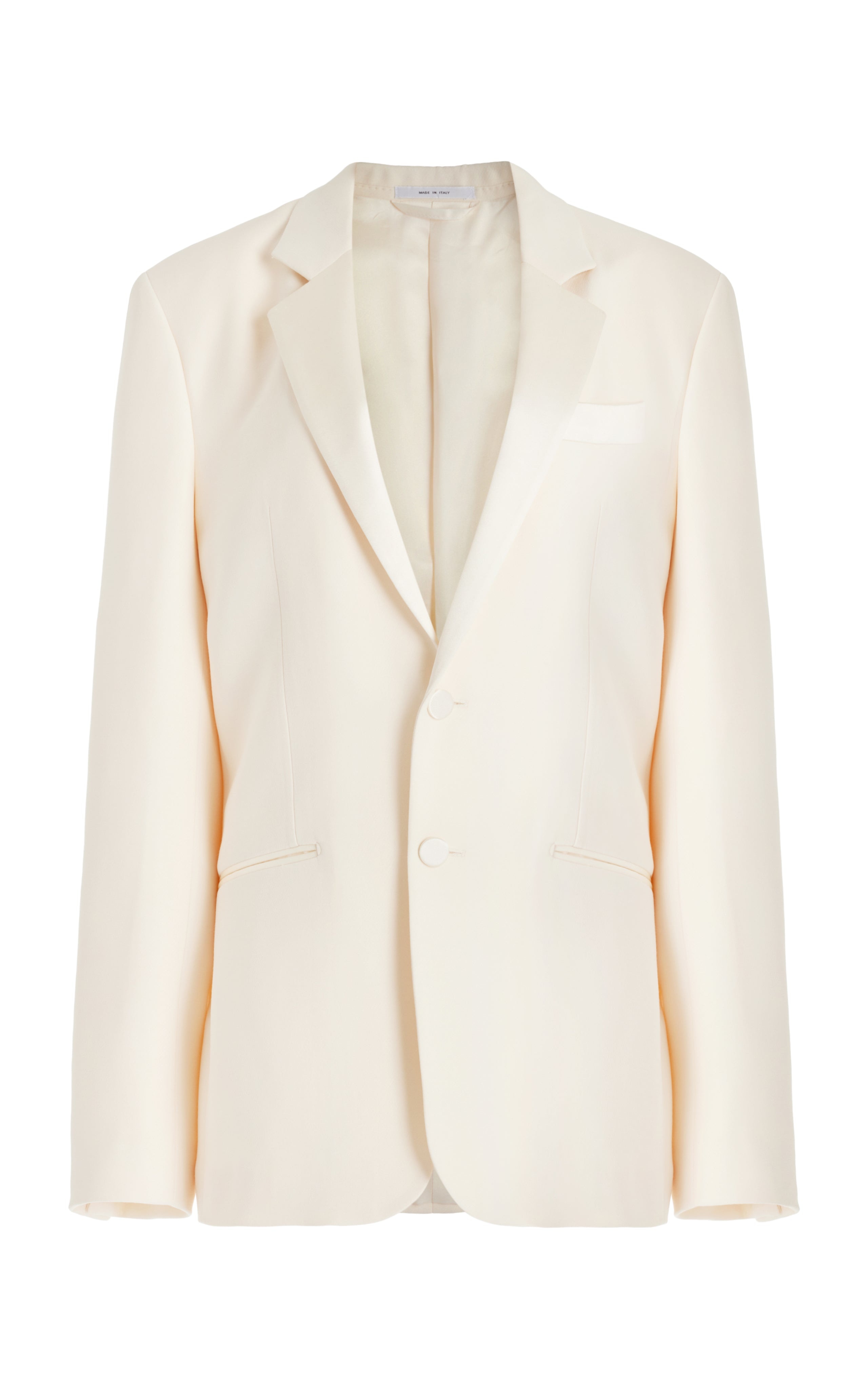 Nicolson Jacket in Ivory Silk Wool Cady - 1