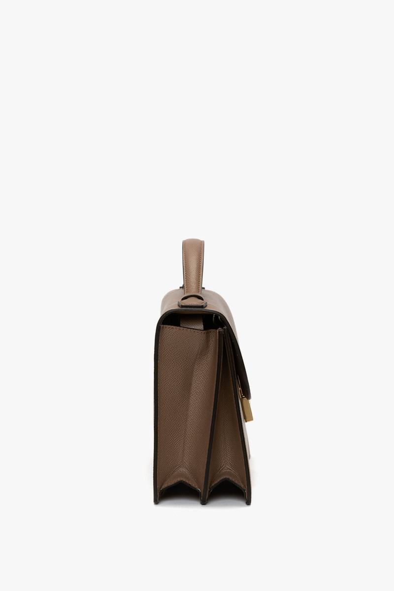 Victoria Beckham Dorian Bag In Dove Grey Grained Leather outlook