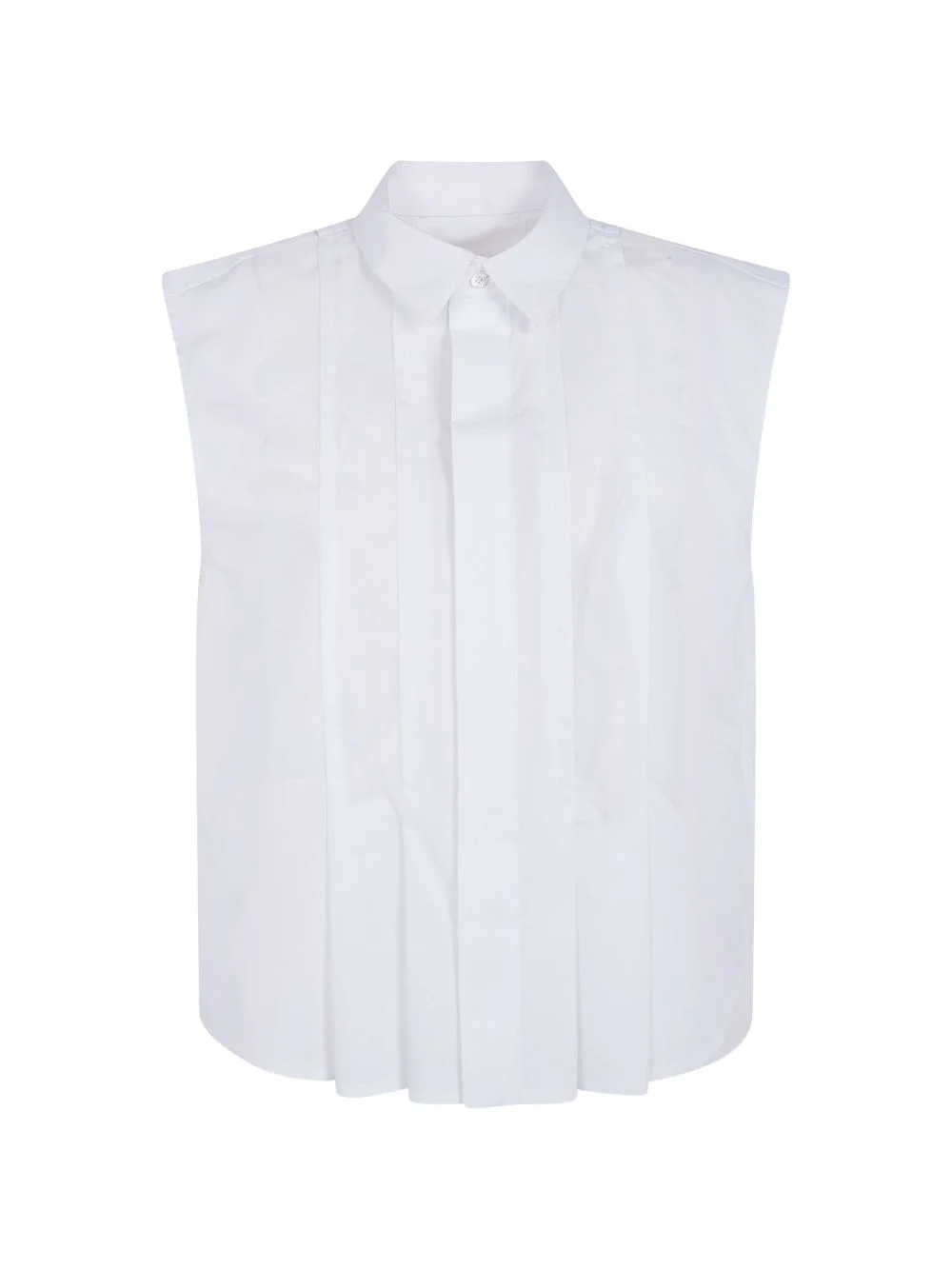 pleated sleeveless shirt - 1