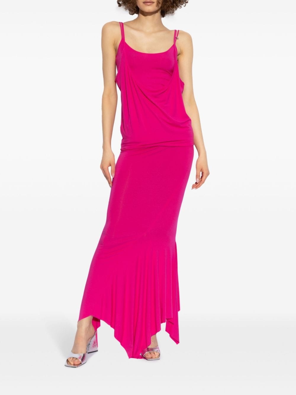 layered mermaid-silhouette maxi dress - 3