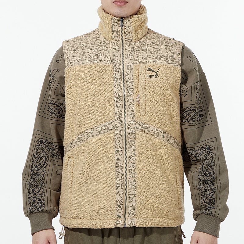 PUMA Paisley Woven Sherpa Vest 'Tan' 534977-12 - 3