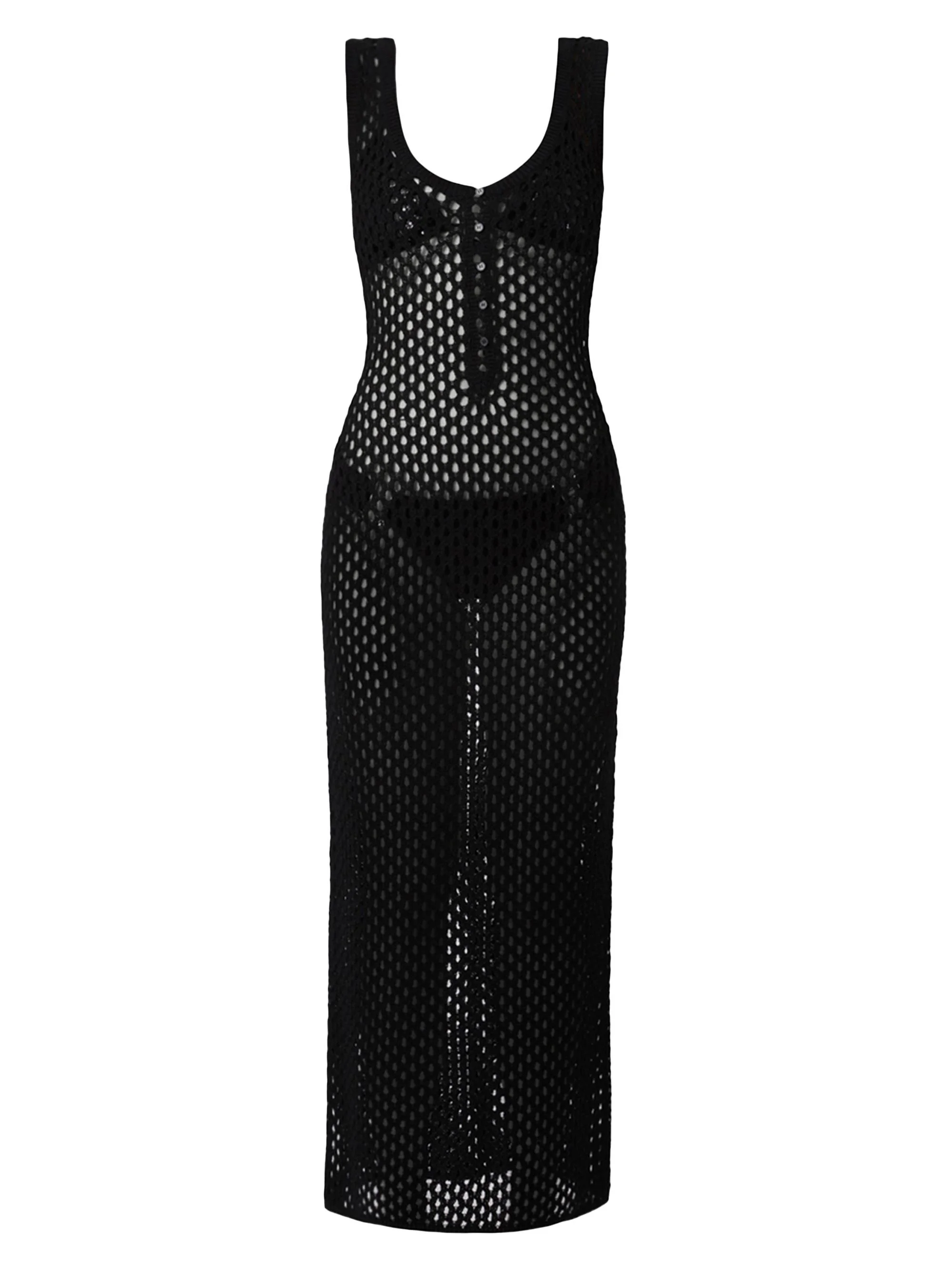 Women's Plage Crotchet A-Line Cover-Up Maxi Dress - Jet - 1