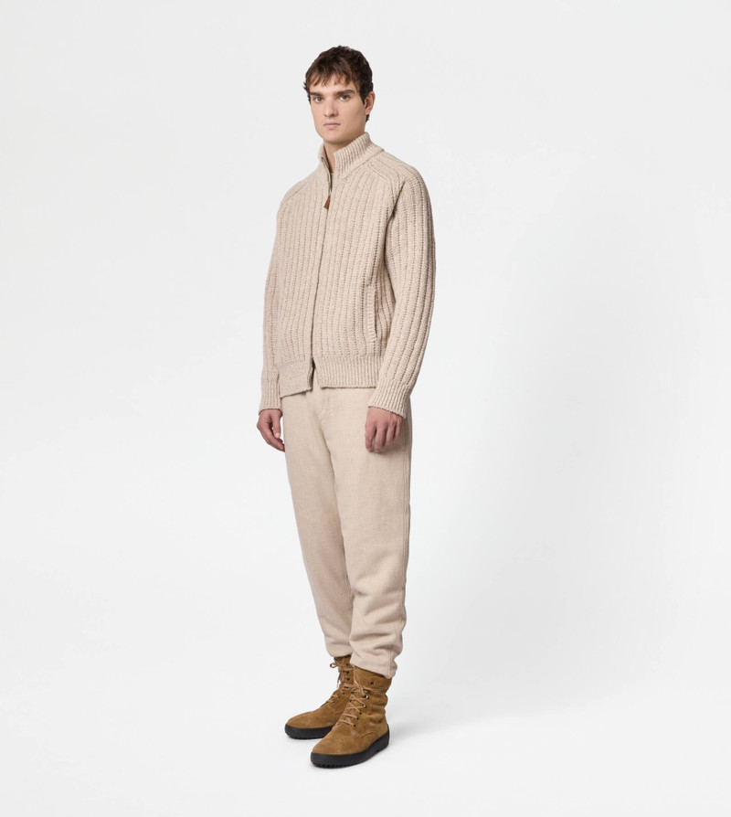 Tod's CASHMERE BLEND BOMBER JACKET - WHITE outlook