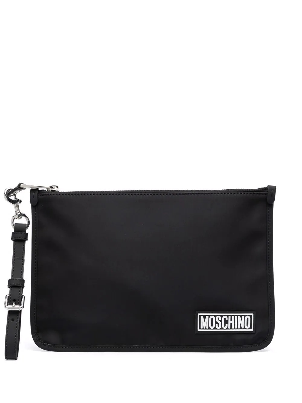 logo-patch clutch bag - 1