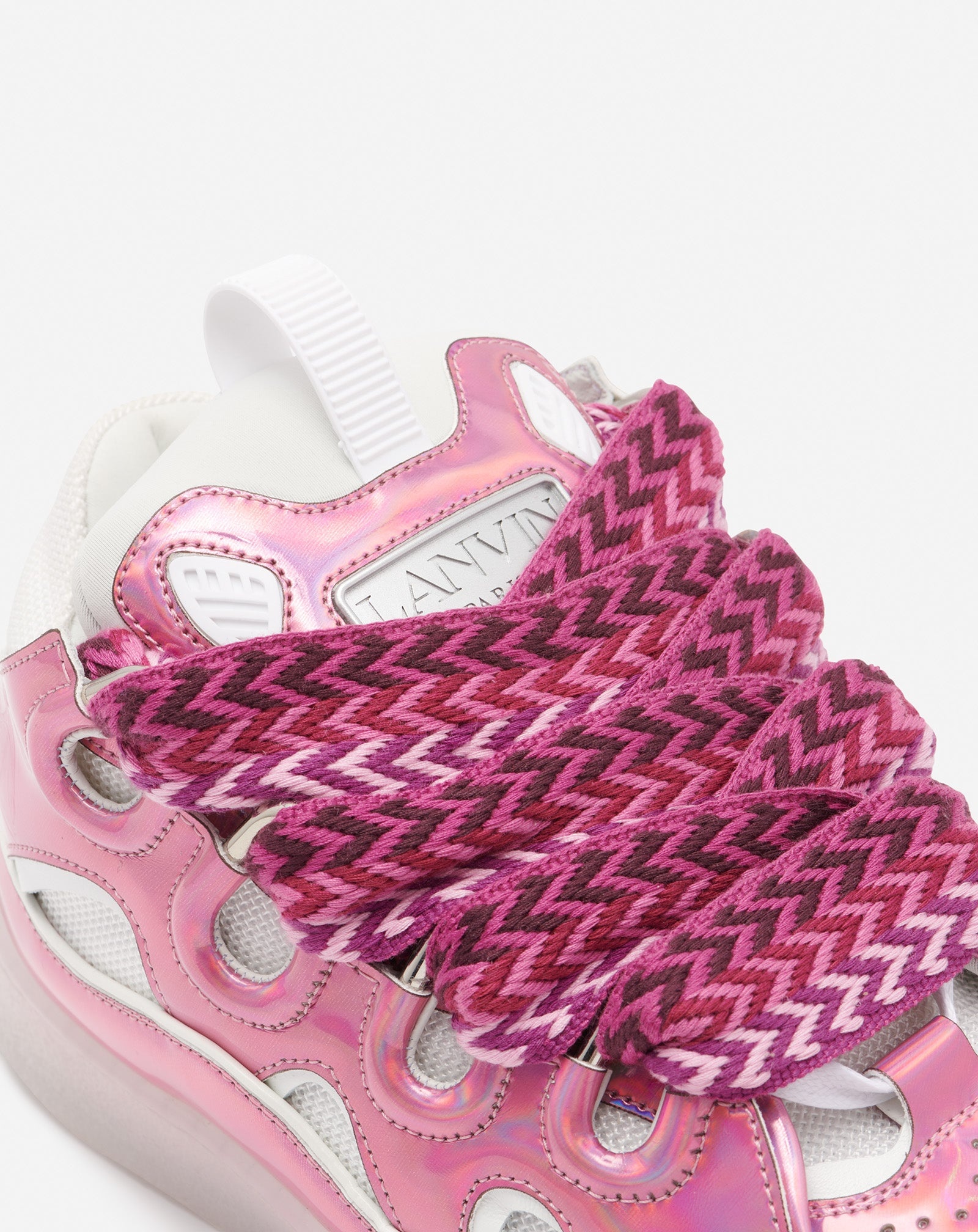 METALLIC LEATHER CURB SNEAKERS - 6