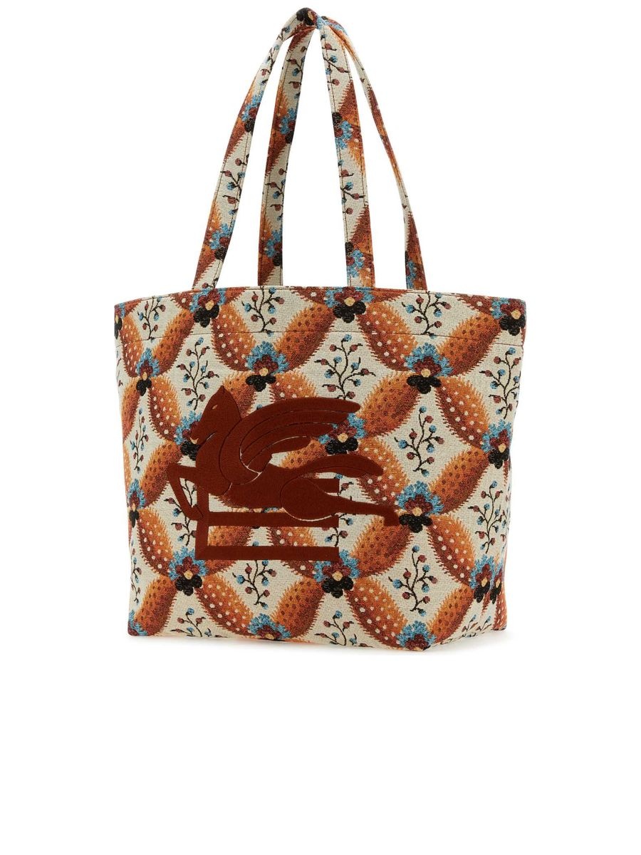 Embroidered Canvas Medium Soft Trotter Shopping Bag - 2