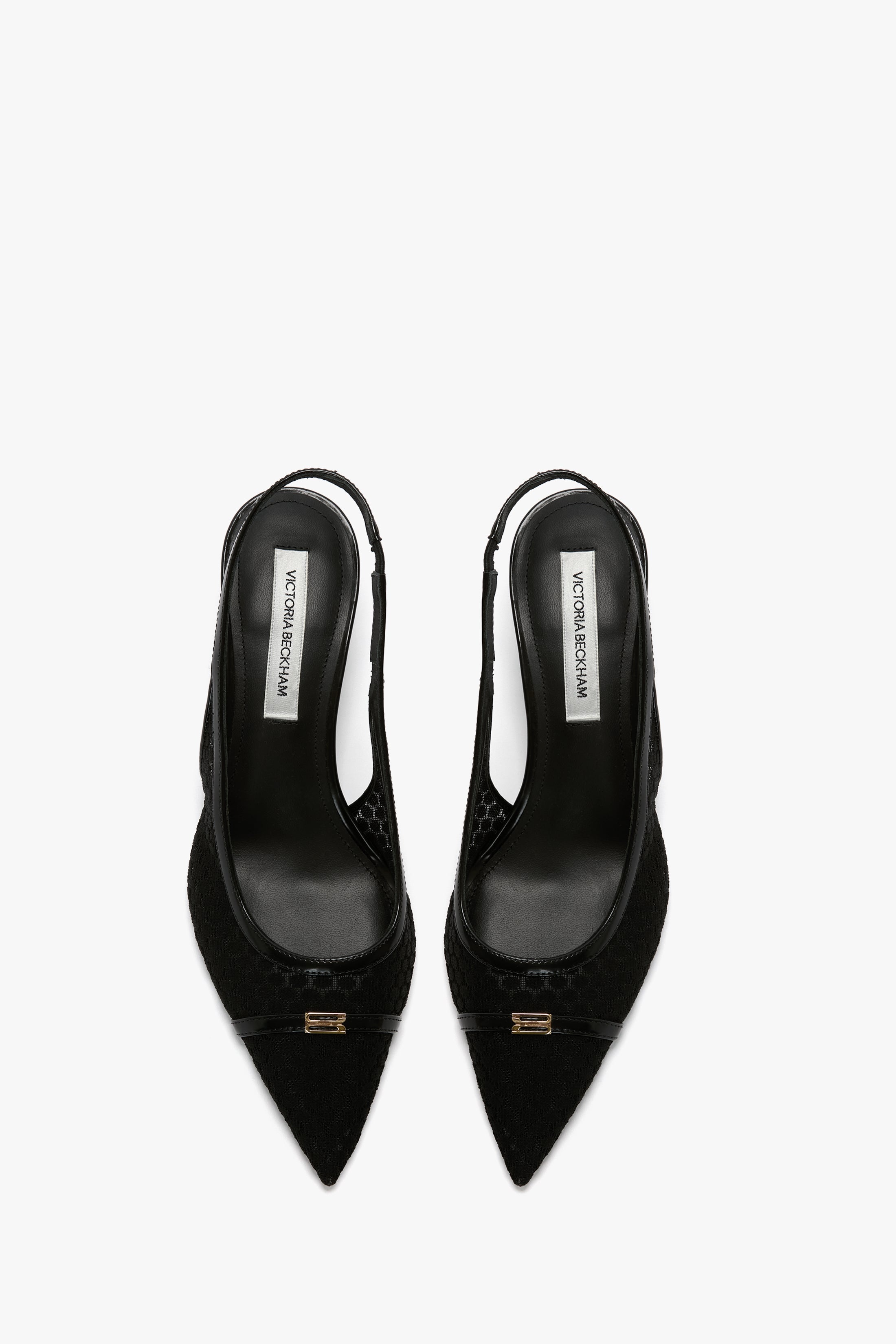 Mesh Slingback Kitten Heel In Black - 4